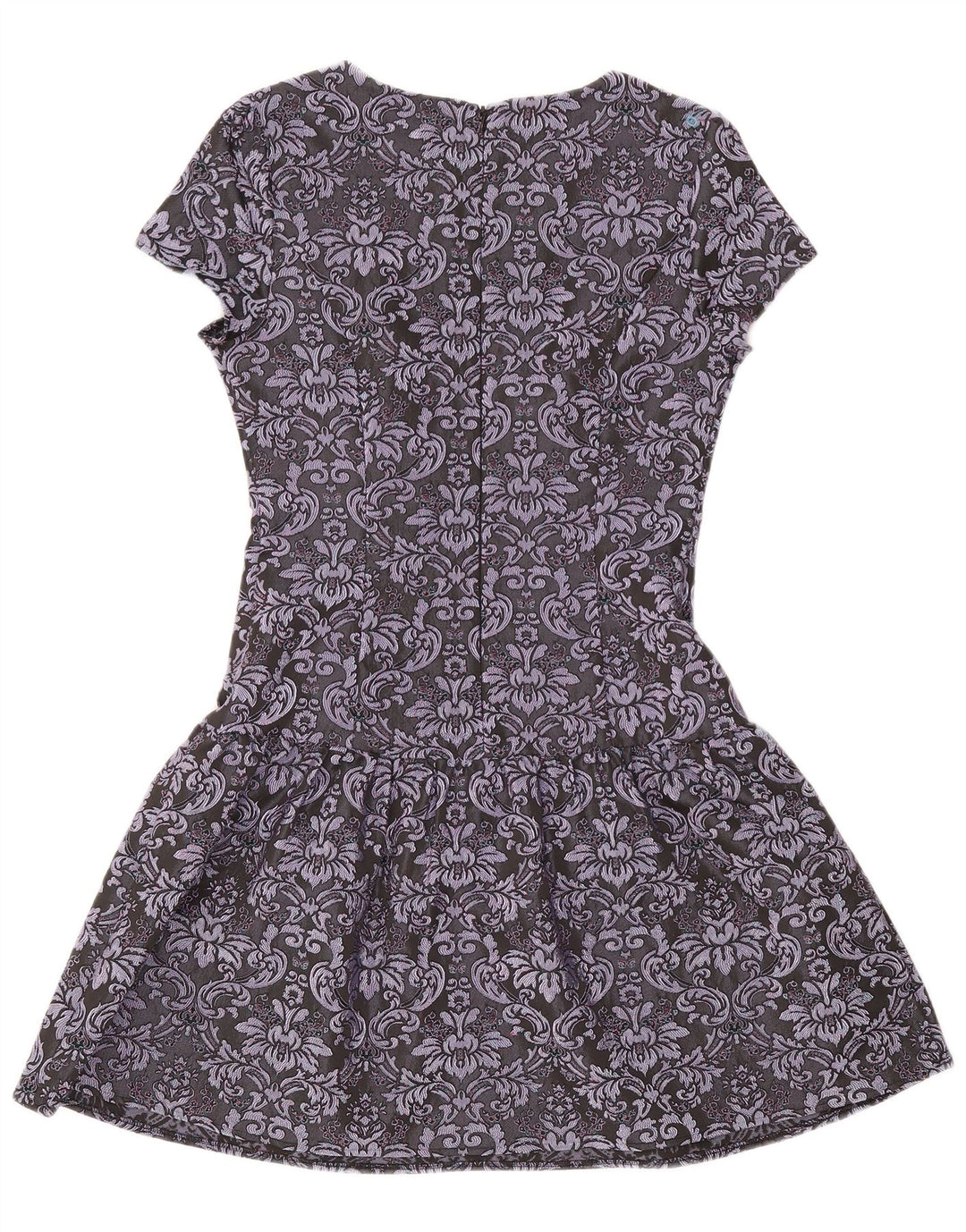 Monsoon Womens A-Line Dress UK 10 Small Grey Paisley Polyester