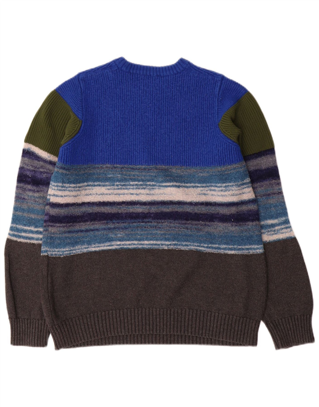 Diesel Womens Crew Neck Jumper Sweater UK 14 Large Multicoloured Striped