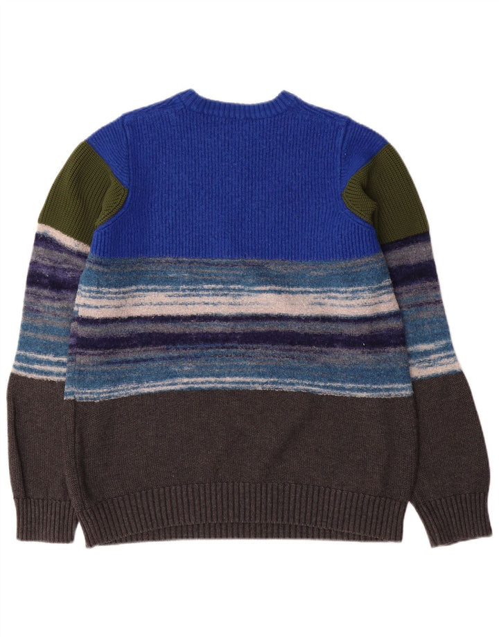 Diesel Womens Crew Neck Jumper Sweater UK 14 Large Multicoloured Striped