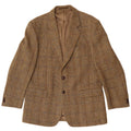 Harris Tweed Mens Longline Blazer Jacket UK 42 XL Khaki Herringbone