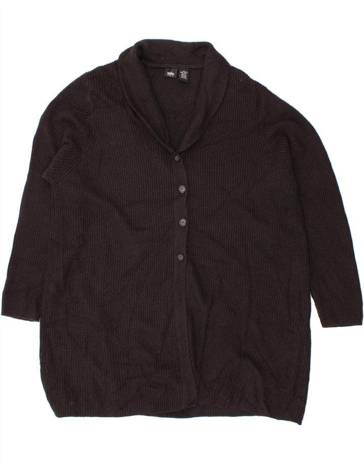 MOSSIMO Womens Longline Cardigan Sweater UK 20 2XL Black Acrylic Vintage Mossimo and Second-Hand Mossimo from Messina Hembry 
