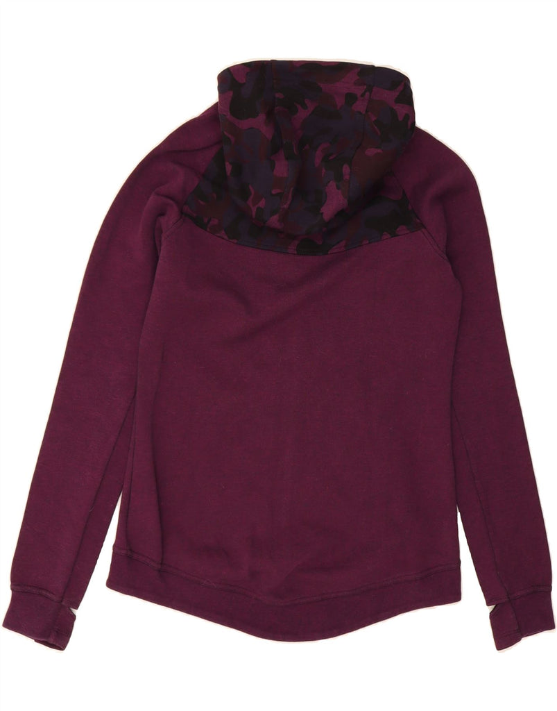 NIKE Womens Zip Hoodie Sweater UK 14 Medium Purple Camouflage Cotton Vintage Nike and Second-Hand Nike from Messina Hembry 