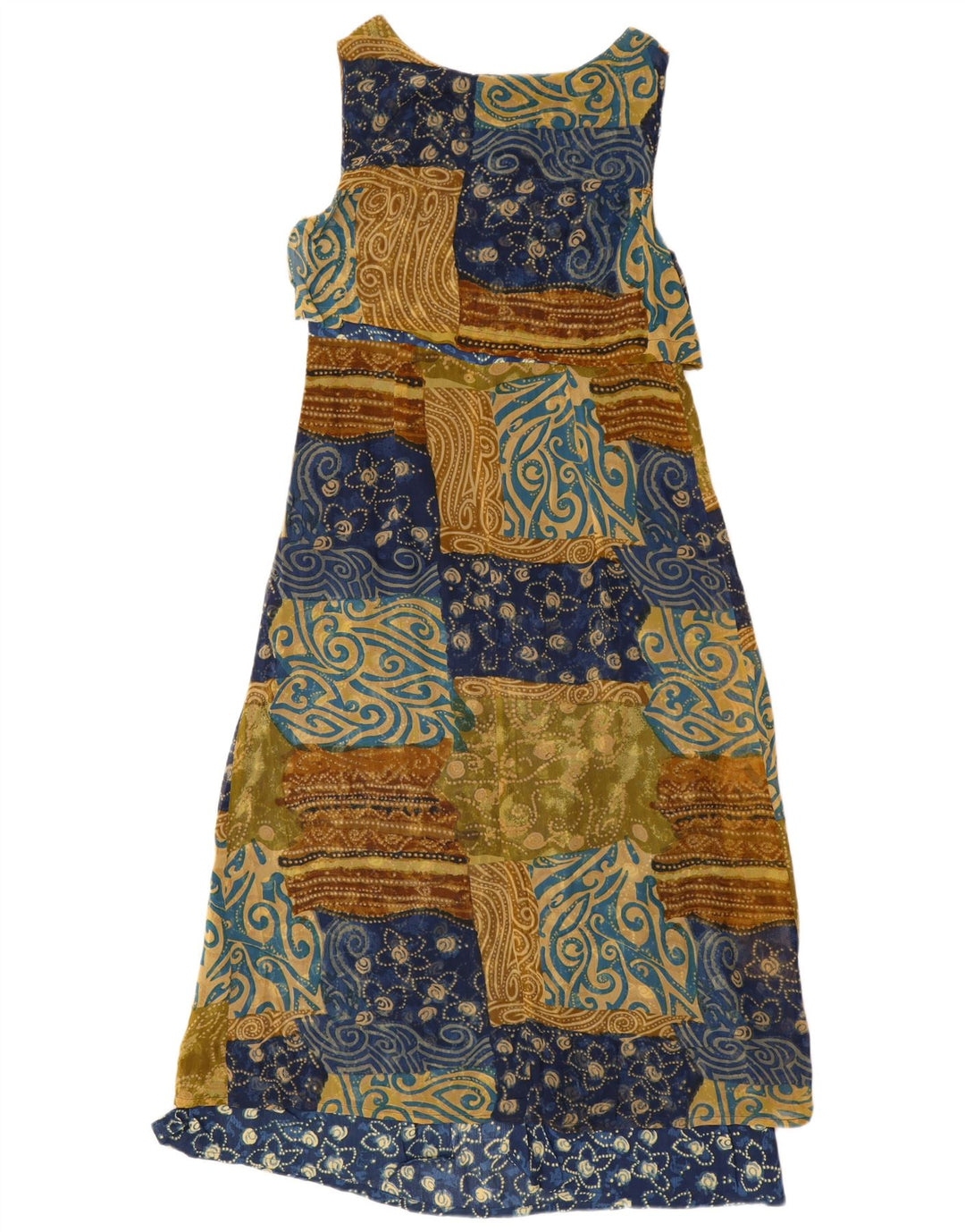 Vintage Womens Sleeveless Maxi Dress IT 40 Small Multicoloured Patchwork