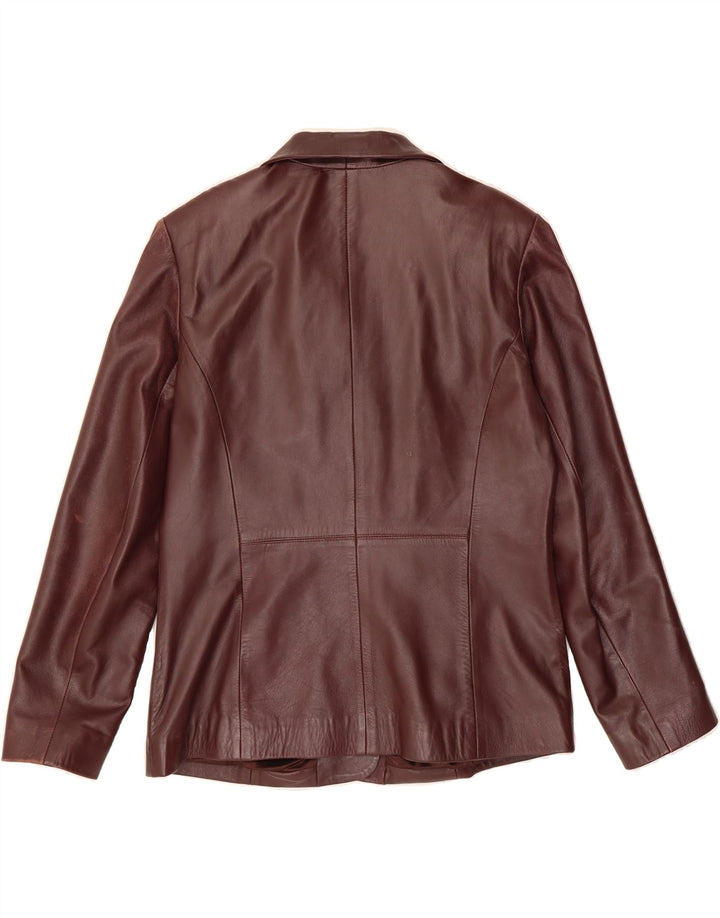 NOBLE Womens Leather Jacket UK 18 XL Maroon Leather Vintage Noble and Second-Hand Noble from Messina Hembry 