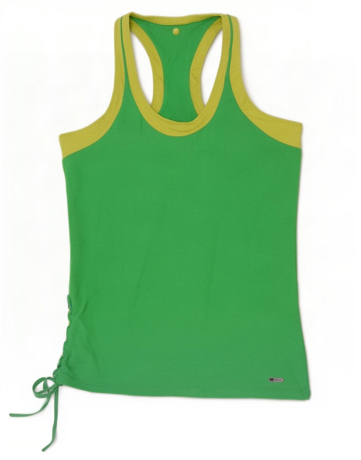 Puma Womens Crop Vest Top UK 10 Small Green Colourblock