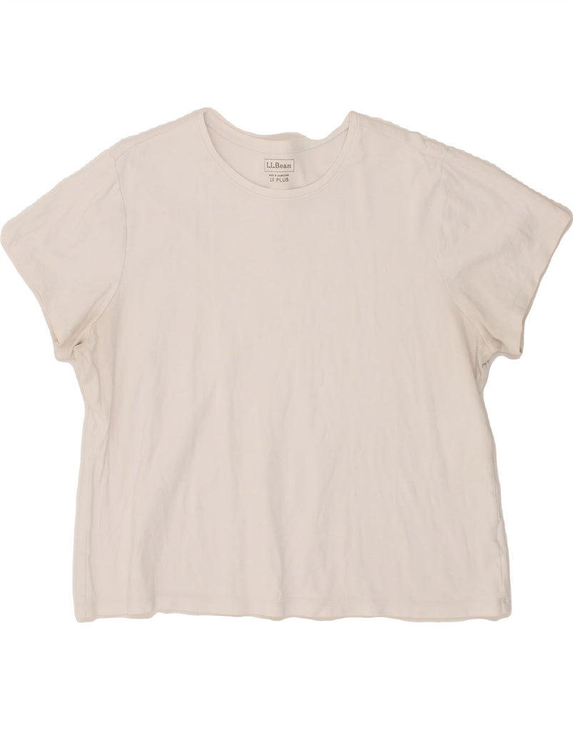 L.L.BEAN Womens T-Shirt Top UK 18 XL White Cotton Vintage L.L.Bean and Second-Hand L.L.Bean from Messina Hembry 