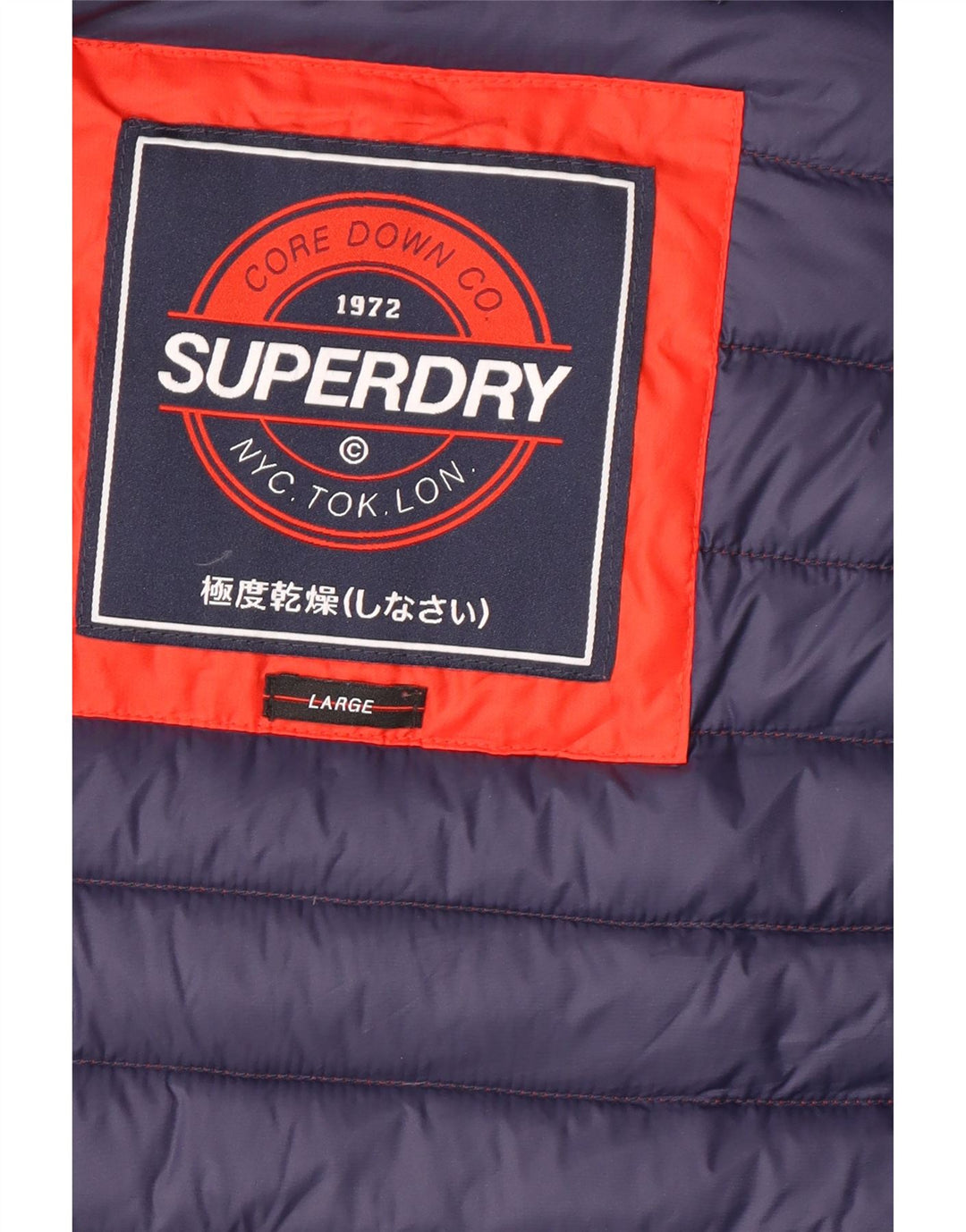 Superdry Mens Hooded Padded Jacket UK 40 Large Red Polyester