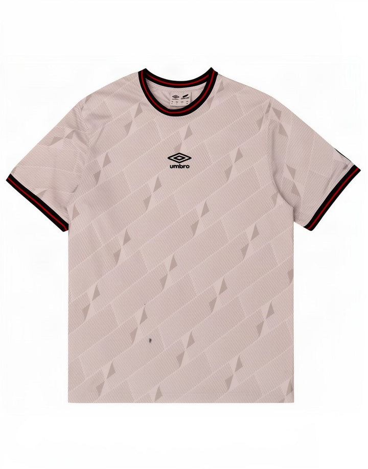 Umbro Mens T-Shirt Top Medium White Geometric Polyester
