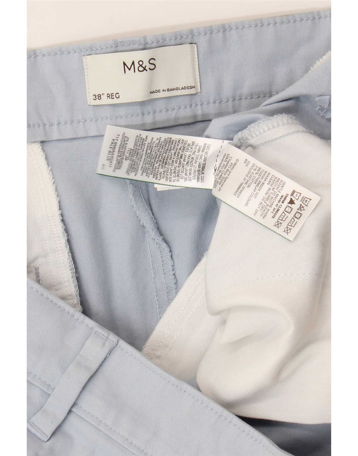 Marks & Spencer Mens Chino Shorts W38 XL Blue Cotton