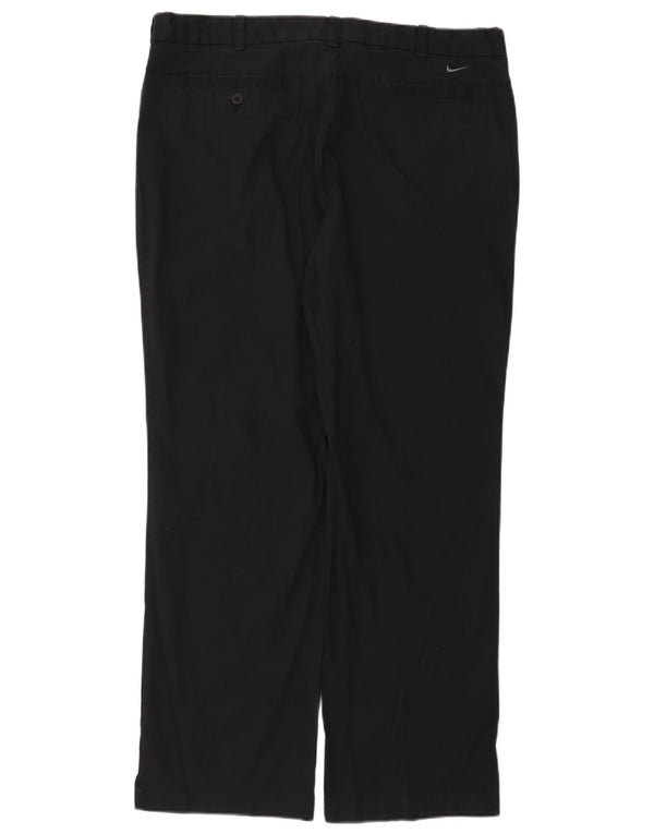 Nike Womens Straight Casual Trousers W38 L32 Navy Blue Cotton