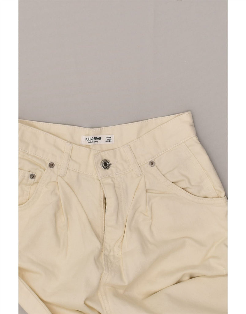 PULL & BEAR Womens Tapered Jeans US 2 XS W24 L28  Off White Cotton | Vintage Pull & Bear | Thrift | Second-Hand Pull & Bear | Used Clothing | Messina Hembry 