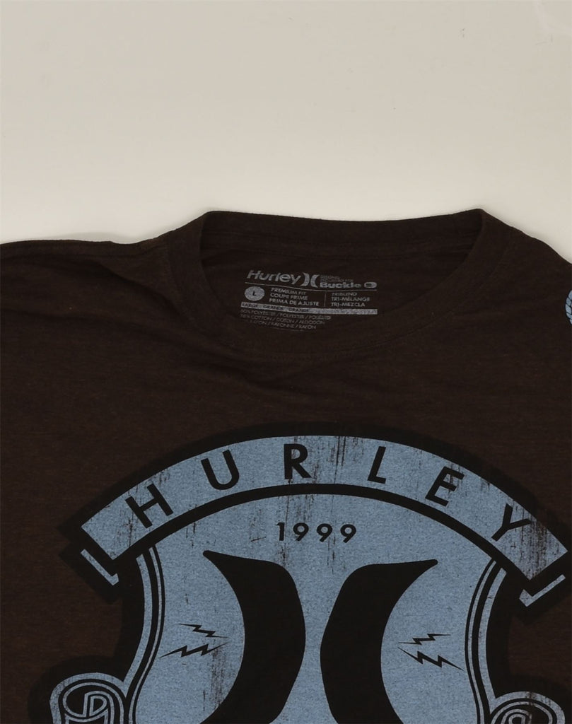 HURLEY Mens Premium Fit Graphic T-Shirt Top Large Brown Cotton | Vintage Hurley | Thrift | Second-Hand Hurley | Used Clothing | Messina Hembry 