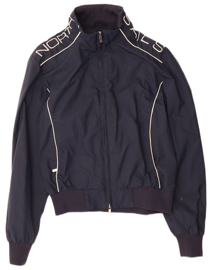 North Sails Mens Graphic Bomber Jacket UK 36 Small Navy Blue Nylon