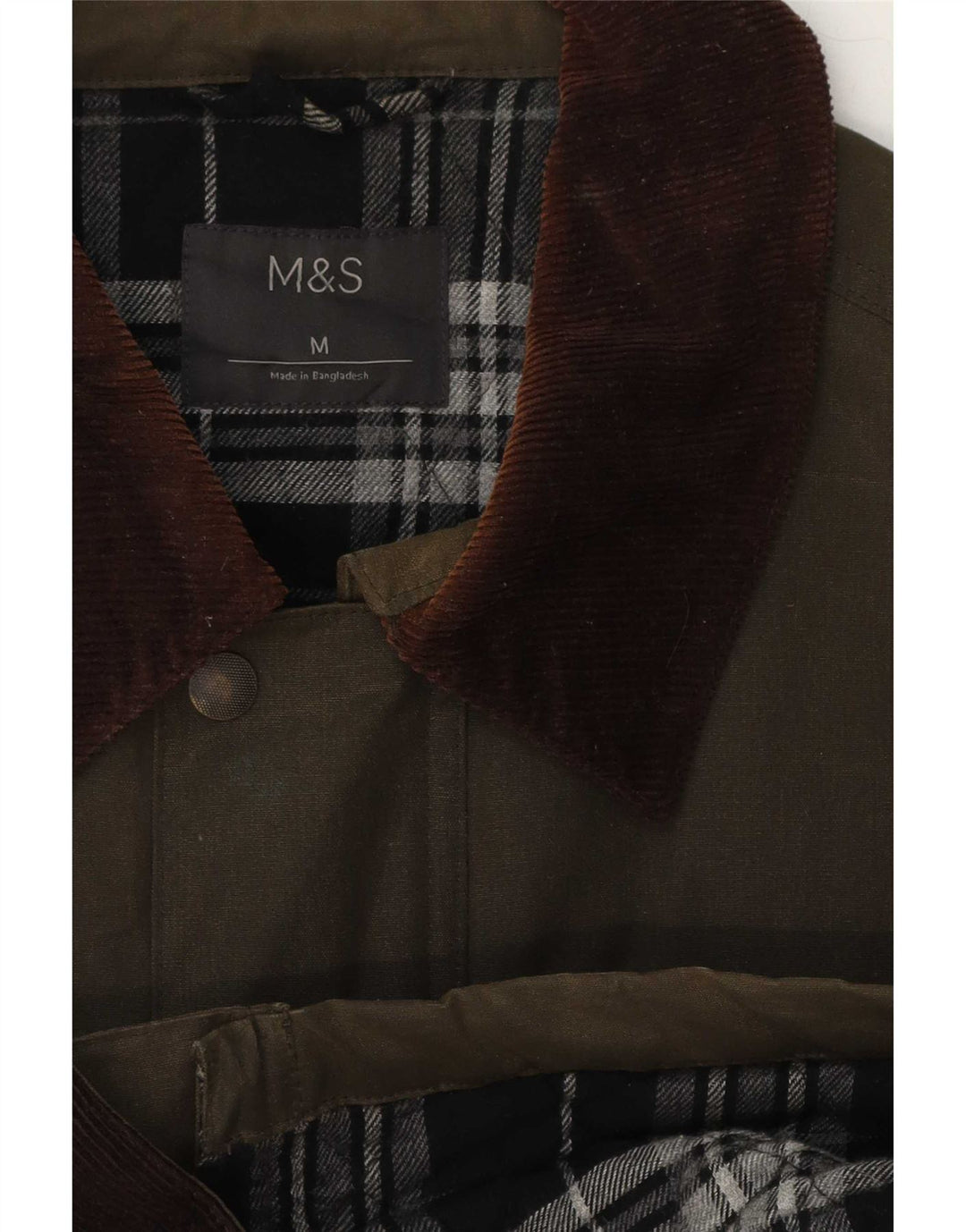 Marks & Spencer Mens Waxed Cotton Jacket UK 38 Medium Khaki