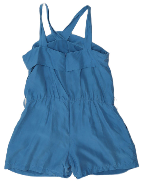 Reiss Womens Playsuit UK 12 Medium Blue Silk