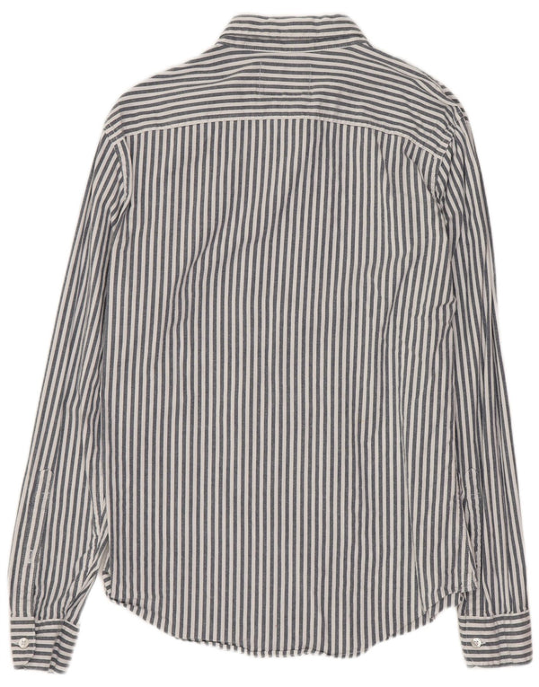 HOLLISTER Mens Muscle Shirt Medium Grey Striped Cotton