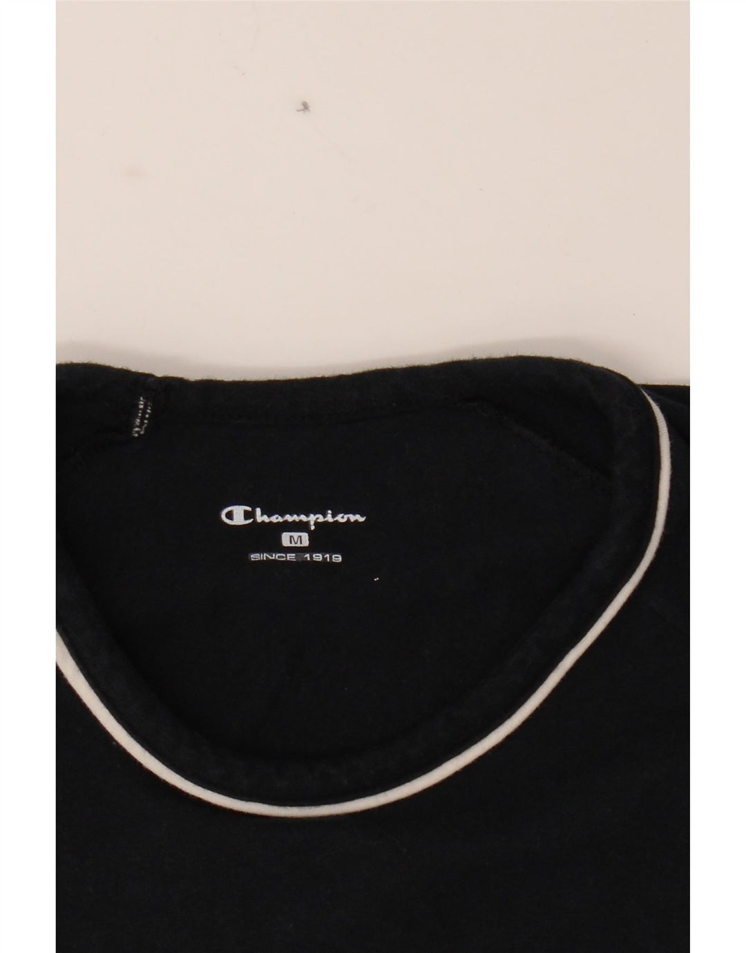 CHAMPION Womens Graphic T-Shirt Top UK 12 Medium Black Cotton Vintage Champion and Second-Hand Champion from Messina Hembry 
