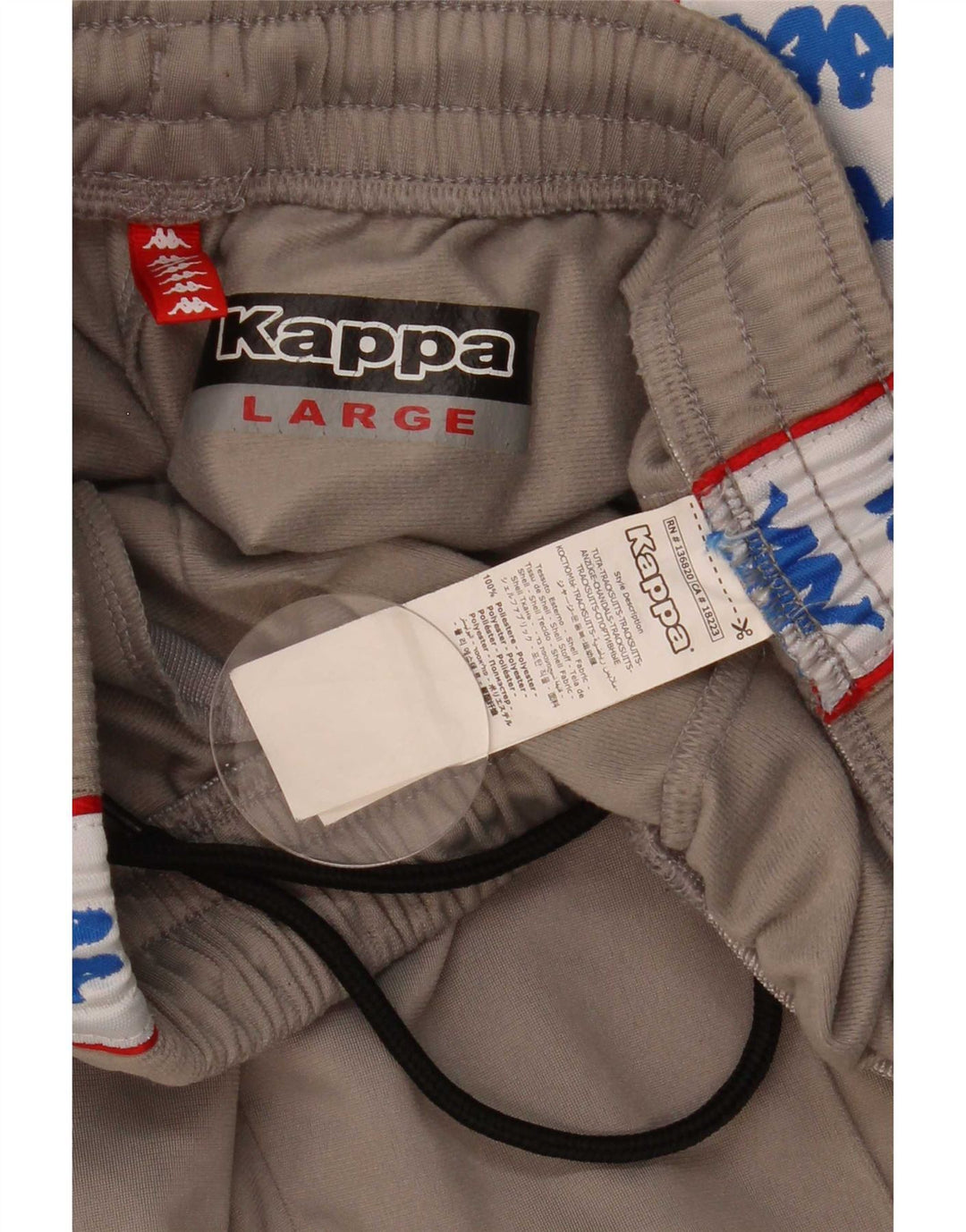 Kappa Mens Graphic Tracksuit Trousers Large  Grey Colourblock Polyester