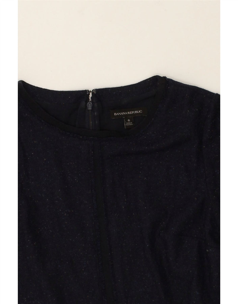 BANANA REPUBLIC Womens Blouse Top US 6 Medium Navy Blue Flecked | Vintage Banana Republic | Thrift | Second-Hand Banana Republic | Used Clothing | Messina Hembry 