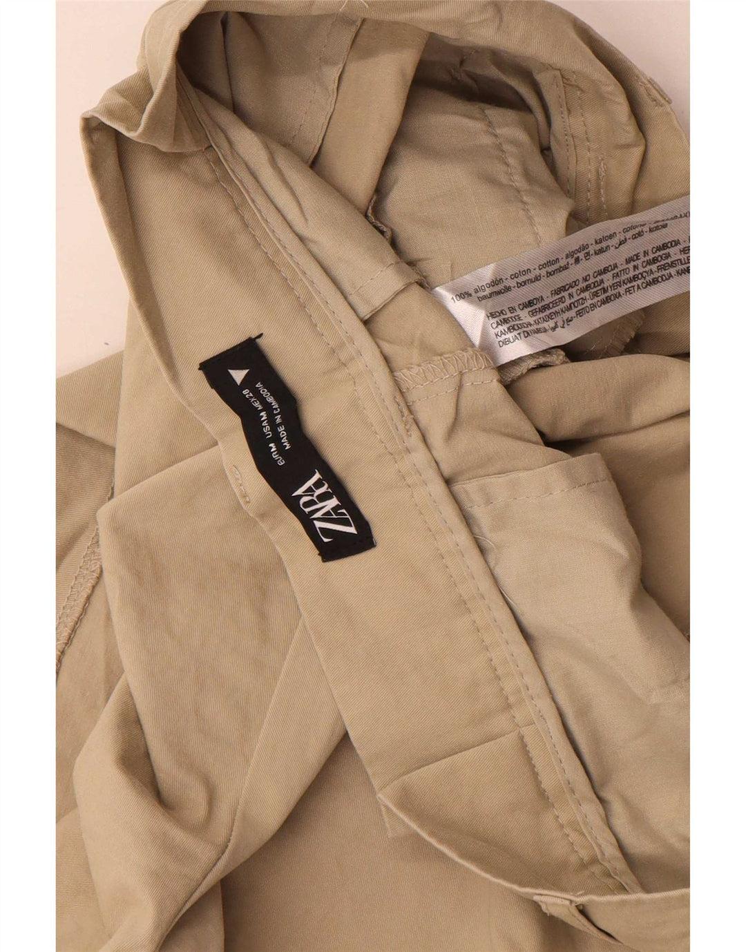 Zara Womens Pegged Casual Shorts Medium W28 Beige Cotton