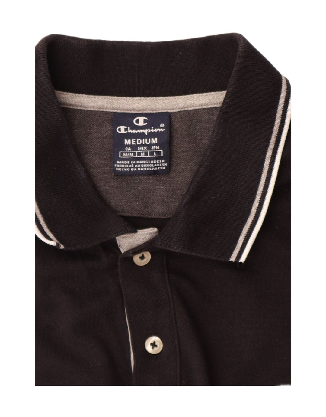 CHAMPION Mens Polo Shirt Medium Black