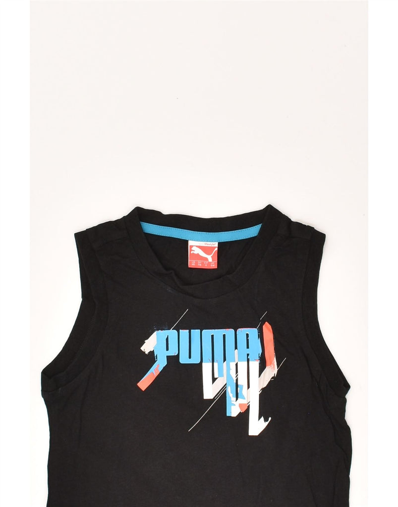 PUMA Boys Graphic Vest Top 5-6 Years Black | Vintage Puma | Thrift | Second-Hand Puma | Used Clothing | Messina Hembry 