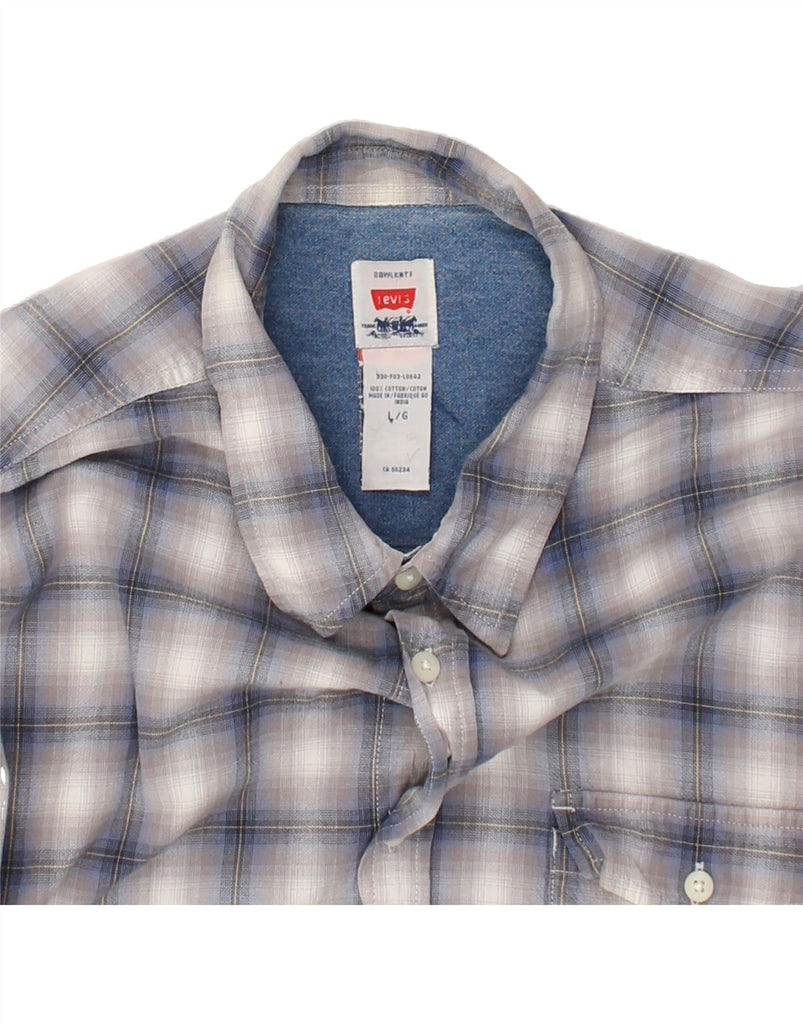 LEVI'S Mens Shirt Large Grey Check | Vintage Levi's | Thrift | Second-Hand Levi's | Used Clothing | Messina Hembry 