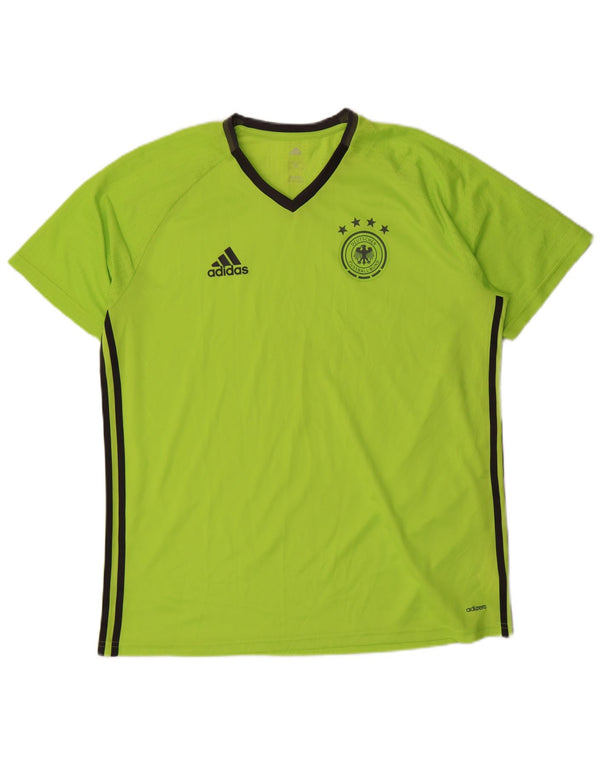 Adidas Mens Deutscher Fussball Bund T-Shirt Top XL Green Polyester