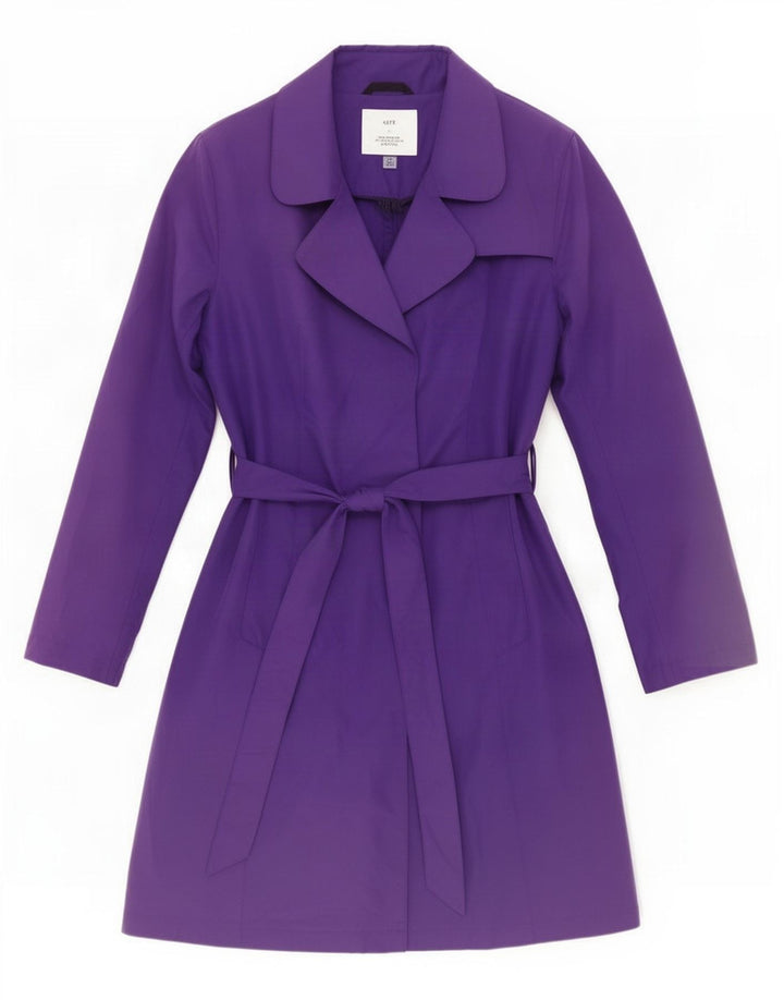 Marks & Spencer Womens Trench Coat UK 12 Medium Purple Polyester