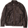 Vintage Mens Leather Biker Jacket IT 52 Large Black