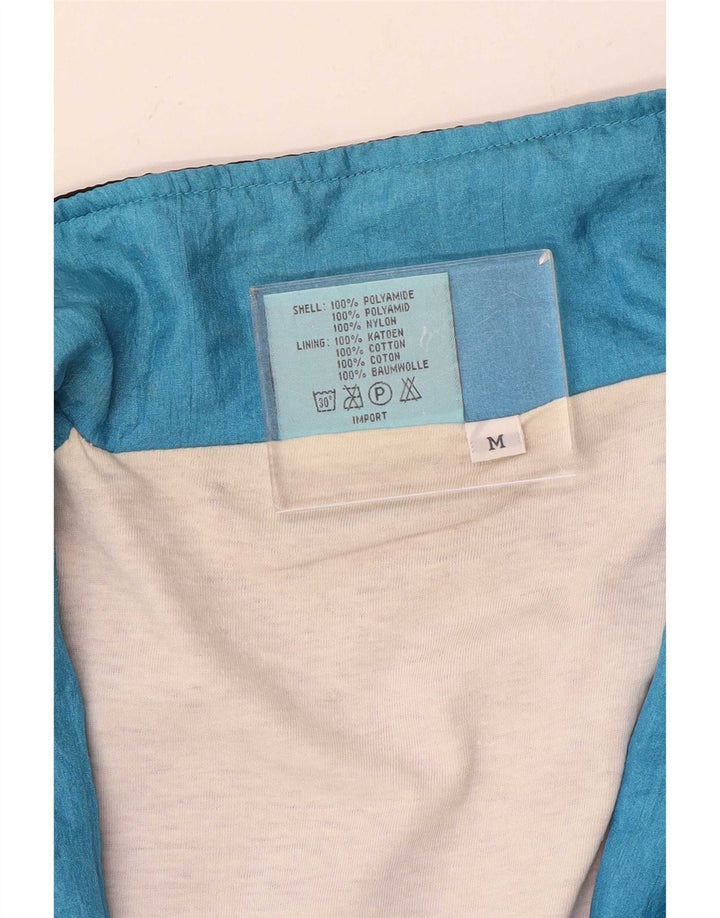 Vintage Mens Tracksuit Top Jacket Medium Multicoloured Colourblock Nylon