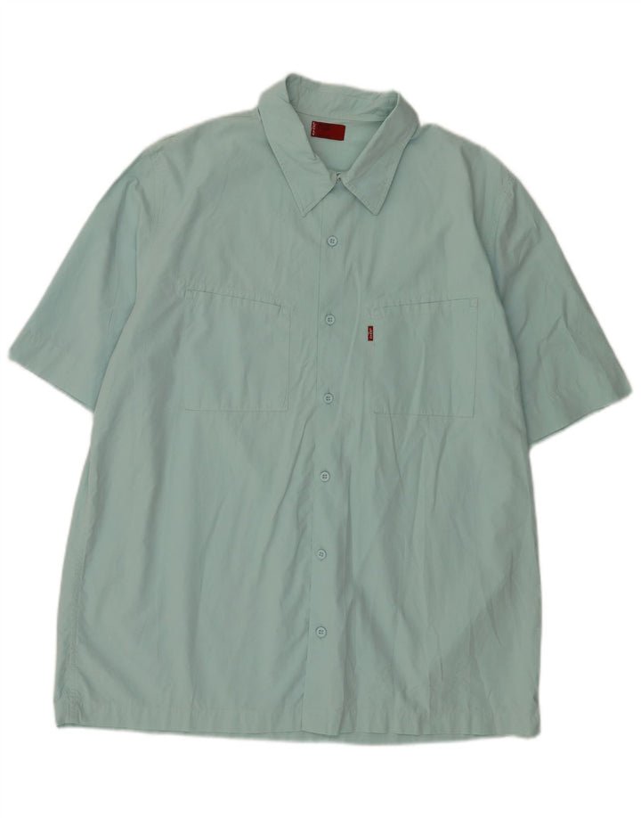 Levi's Mens Short Sleeve Shirt XL Blue Cotton