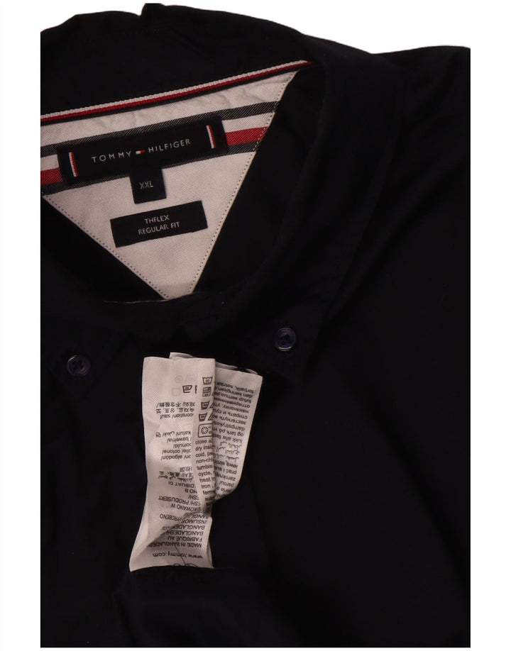 Tommy Hilfiger Mens Regular Fit Shirt 2XL Navy Blue Cotton