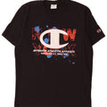 Champion Mens Graphic T-Shirt Top Small Black Cotton