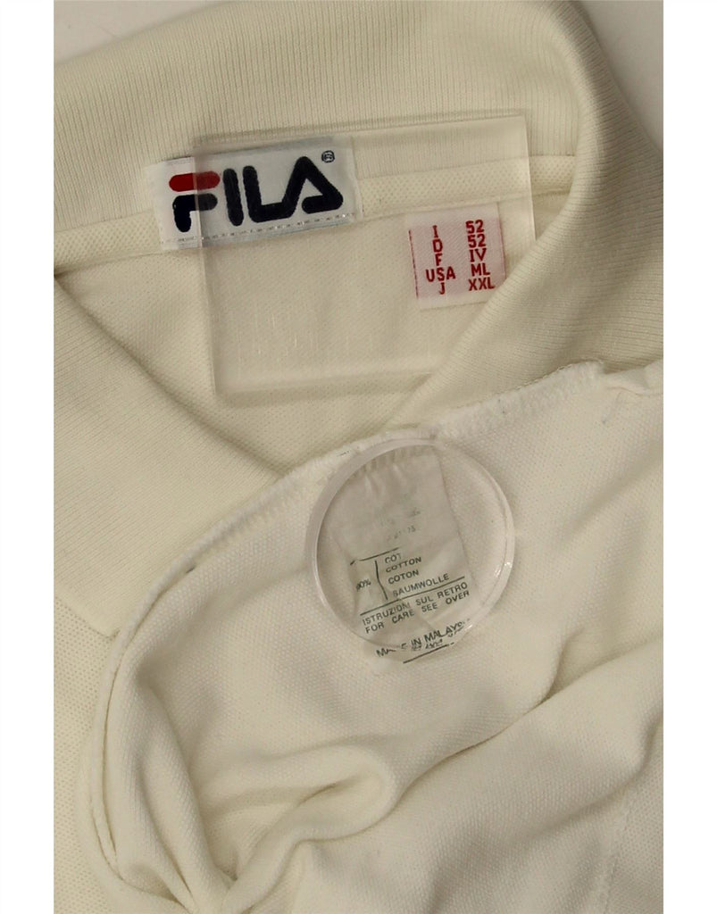 FILA Mens Polo Shirt IT 52 Large White Cotton Vintage Fila and Second-Hand Fila from Messina Hembry 