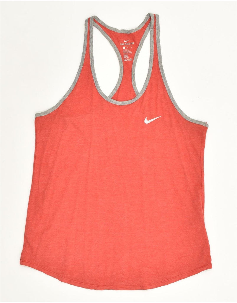 NIKE Womens Vest Top UK 14 Large Red Polyester | Vintage Nike | Thrift | Second-Hand Nike | Used Clothing | Messina Hembry 