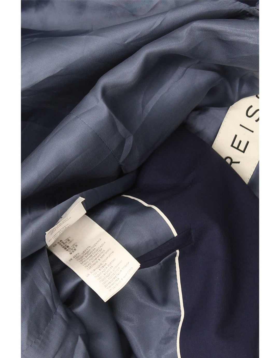 Reiss Mens 1 Button Blazer Jacket UK 38 Medium Navy Blue Wool