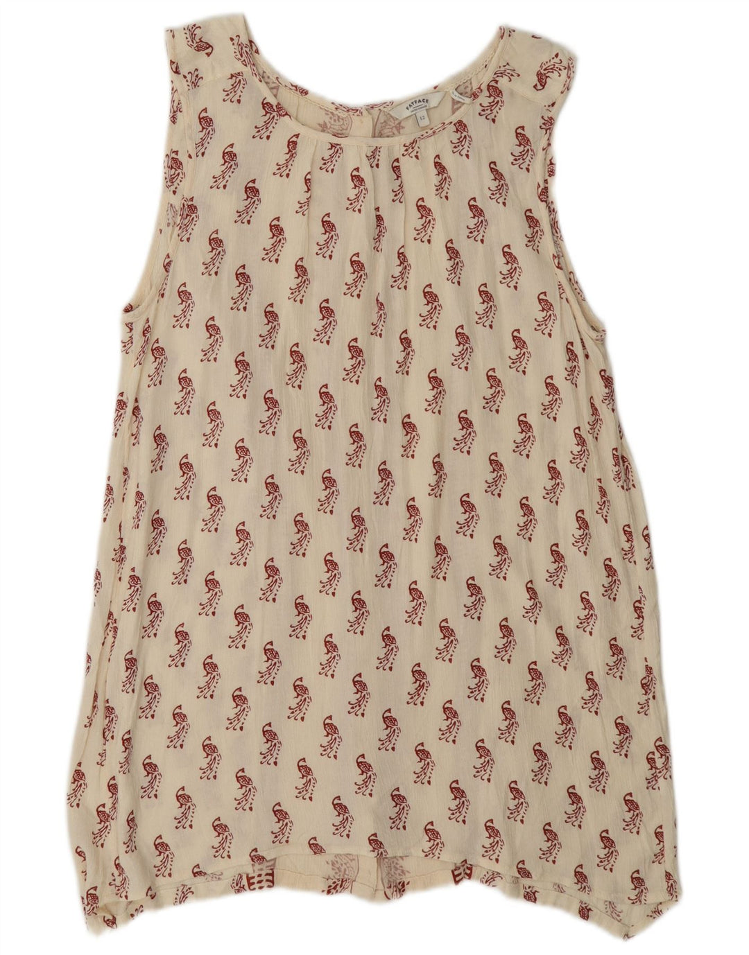 Fat Face Womens Abstract Pattern Tunic Top UK 12 Medium Off White