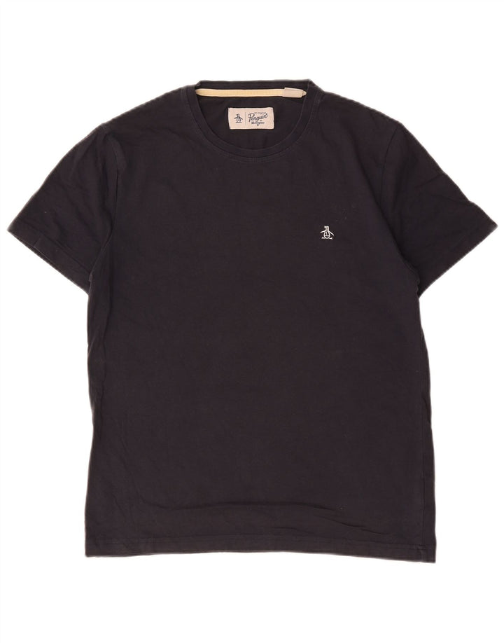 Penguin Mens T-Shirt Top Medium Navy Blue Cotton