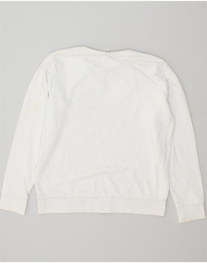 LEE Womens Regular Fit Sweatshirt Jumper UK 14 Medium White Cotton Vintage Lee and Second-Hand Lee from Messina Hembry 