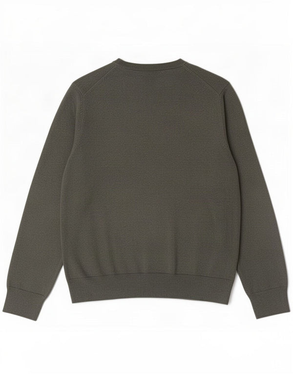 Marks & Spencer Mens V-Neck Jumper Sweater Large Green Cotton