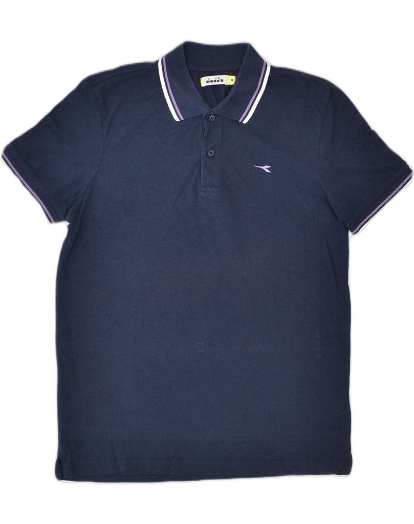 DIADORA Mens Polo Shirt Medium Navy Blue Cotton | Vintage Diadora | Thrift | Second-Hand Diadora | Used Clothing | Messina Hembry 