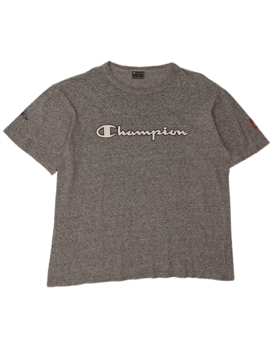 Champion Mens Graphic T-Shirt Top XL Grey Flecked