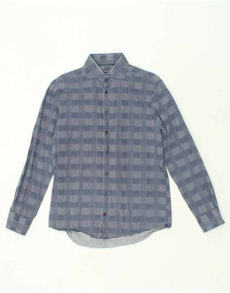 TOMMY HILFIGER Mens Tailored Slim Fit Shirt Medium Blue Check Cotton | Vintage Tommy Hilfiger | Thrift | Second-Hand Tommy Hilfiger | Used Clothing | Messina Hembry 