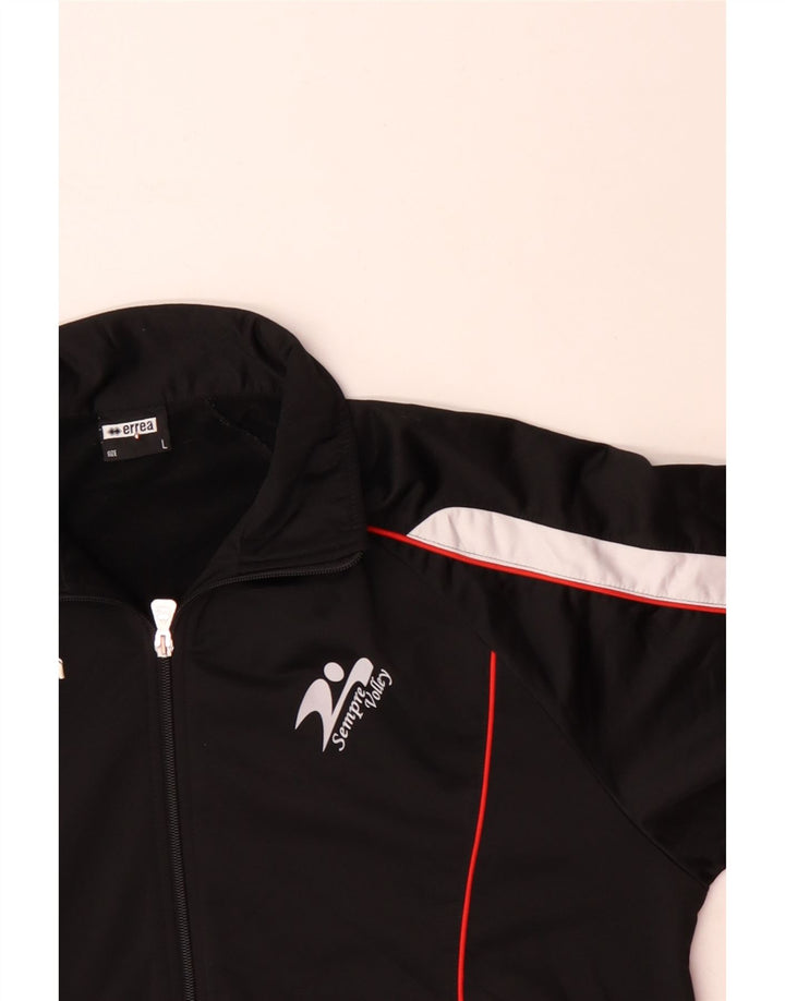ERREA Mens Graphic Tracksuit Top Jacket Large Black Colourblock Polyester