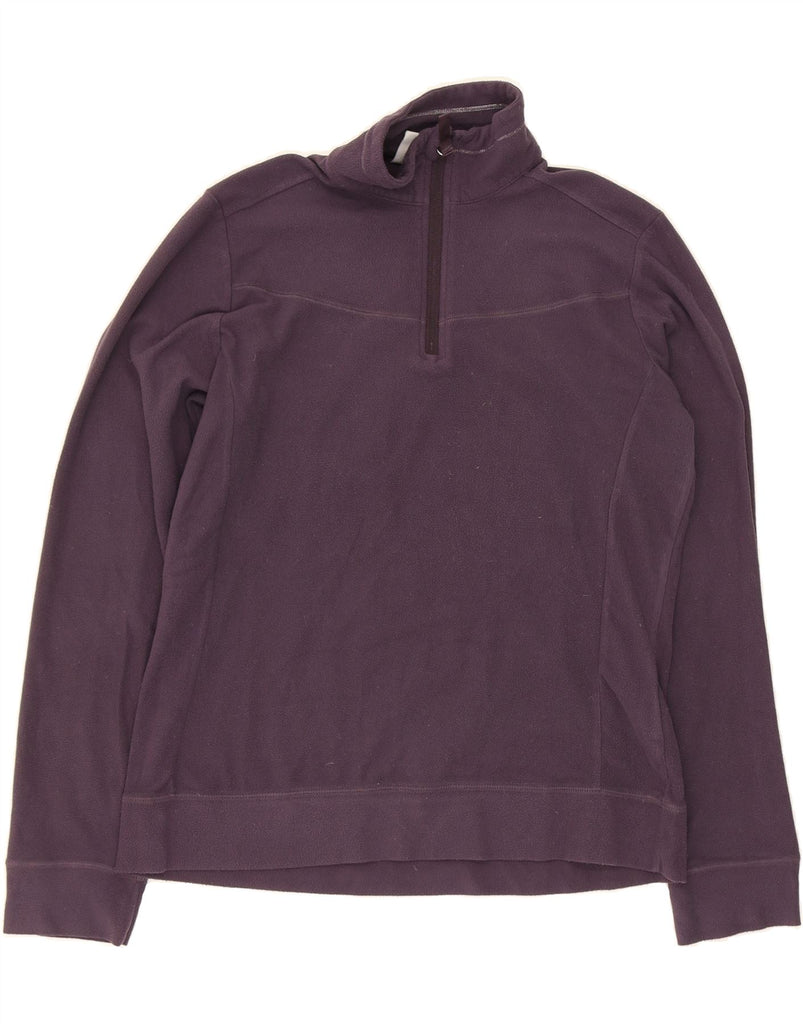 CHAMPION Womens Zip Neck Fleece Jumper UK 16 Large Purple Polyester Vintage Champion and Second-Hand Champion from Messina Hembry 