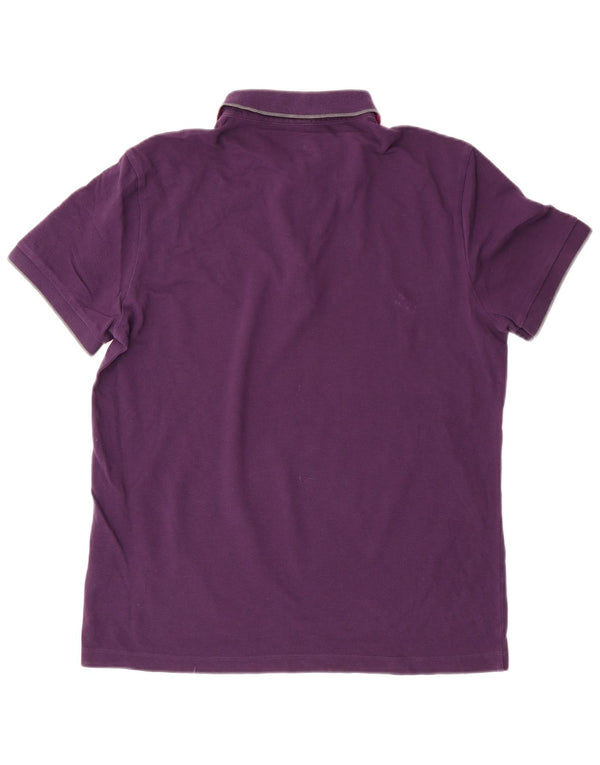 Hugo Boss Mens Regular Fit Polo Shirt Large Purple Cotton