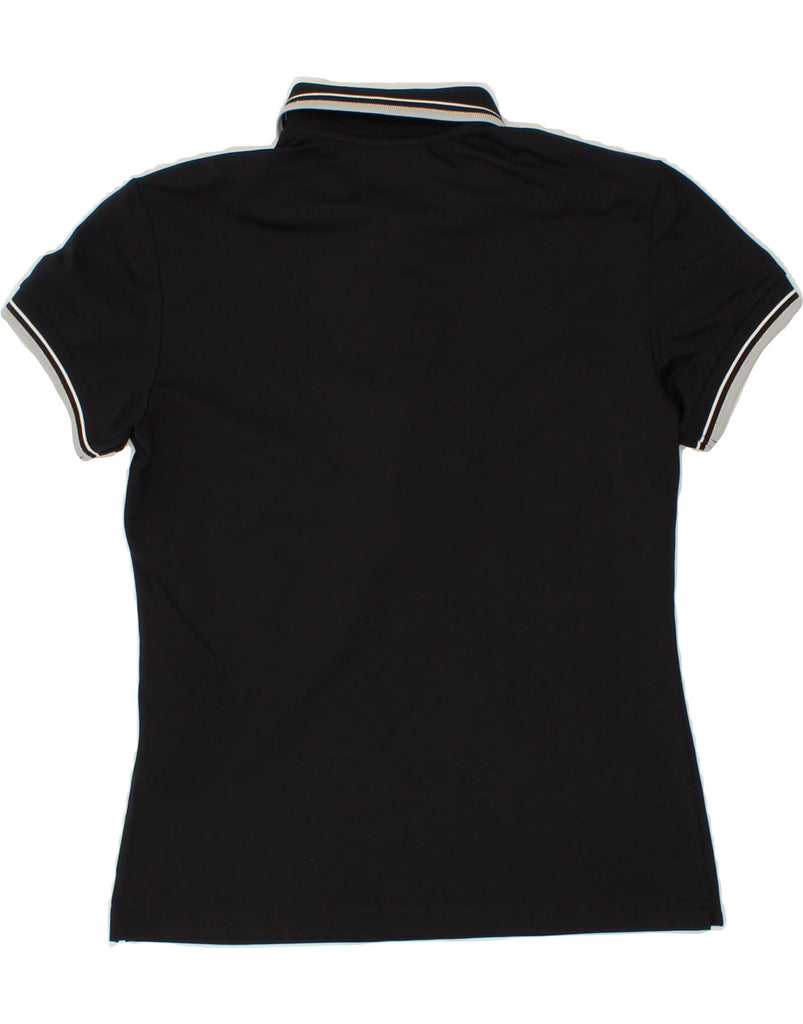 CHERVO Womens Polo Shirt IT 44 Medium Black Polyester Vintage Chervo and Second-Hand Chervo from Messina Hembry 