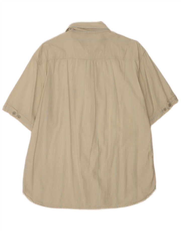 Wrangler Mens Short Sleeve Shirt XL Beige Cotton