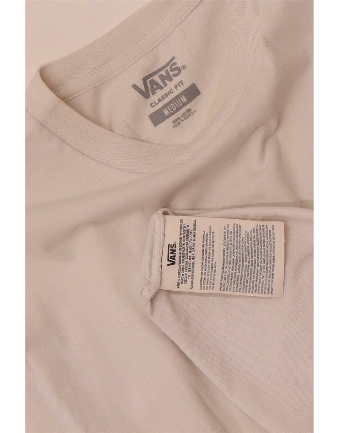 Vans Mens Classic Fit T-Shirt Top Medium White Cotton